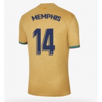 Barcelona Memphis Depay #14 Fotballklær Bortedrakt 2022-23 Kortermet